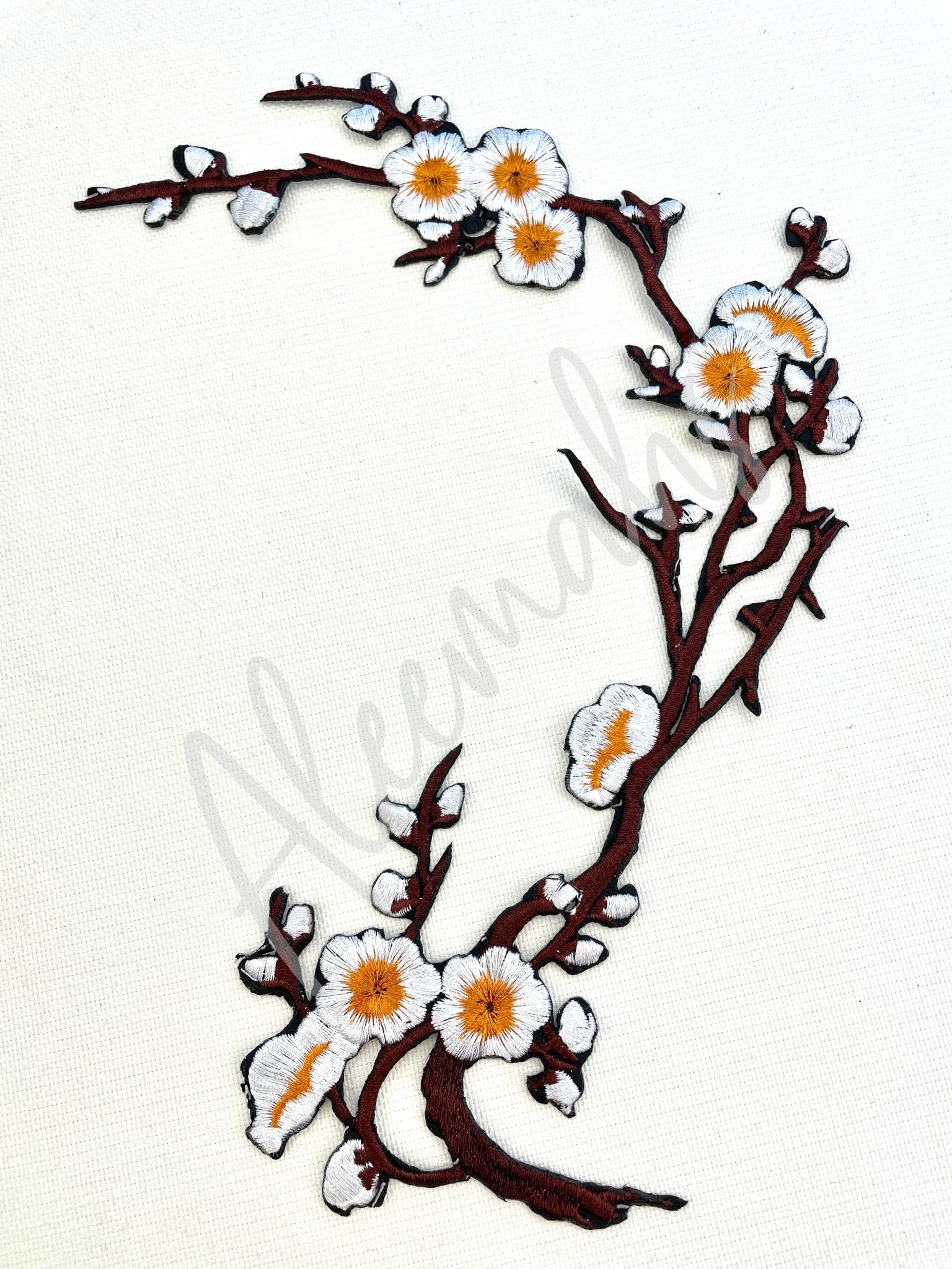 EMB - 032: Brown and beige floral spray - Aleemahs