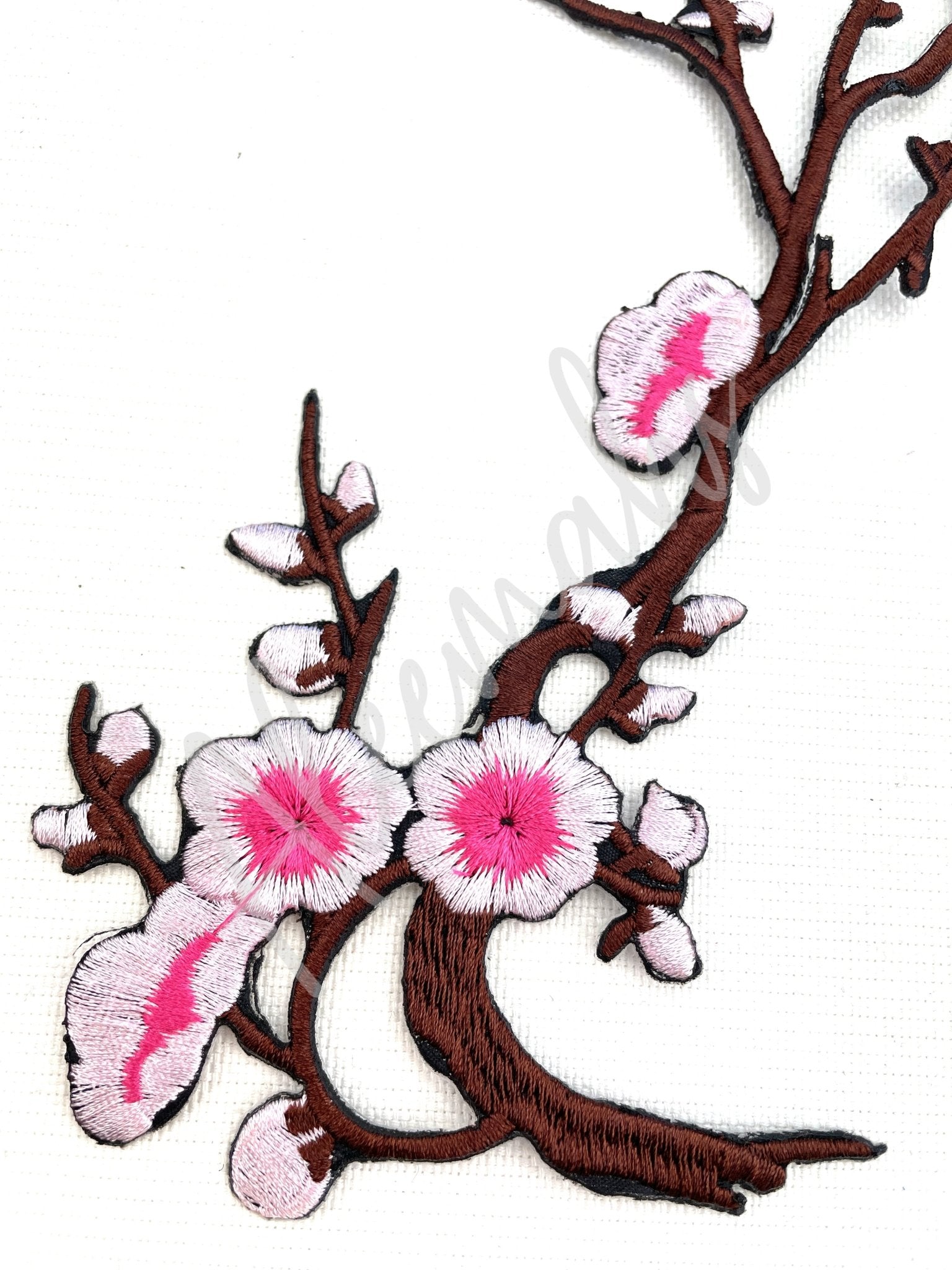 EMB - 032: Light pink and brown floral spray - Aleemahs