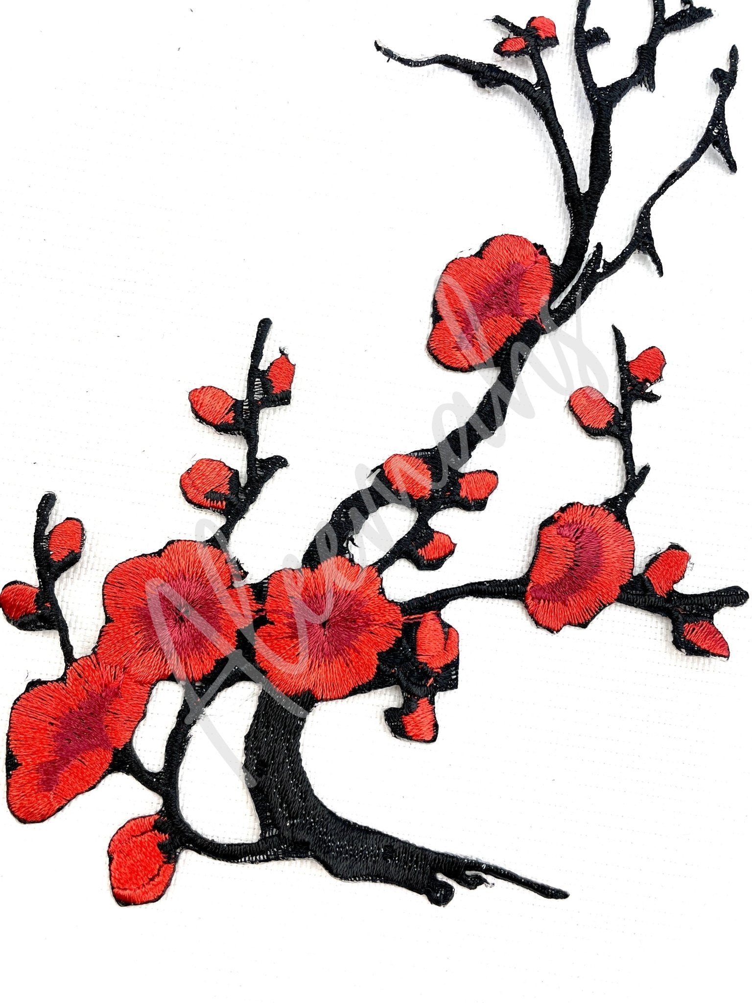 EMB - 032: Red floral spray - Aleemahs