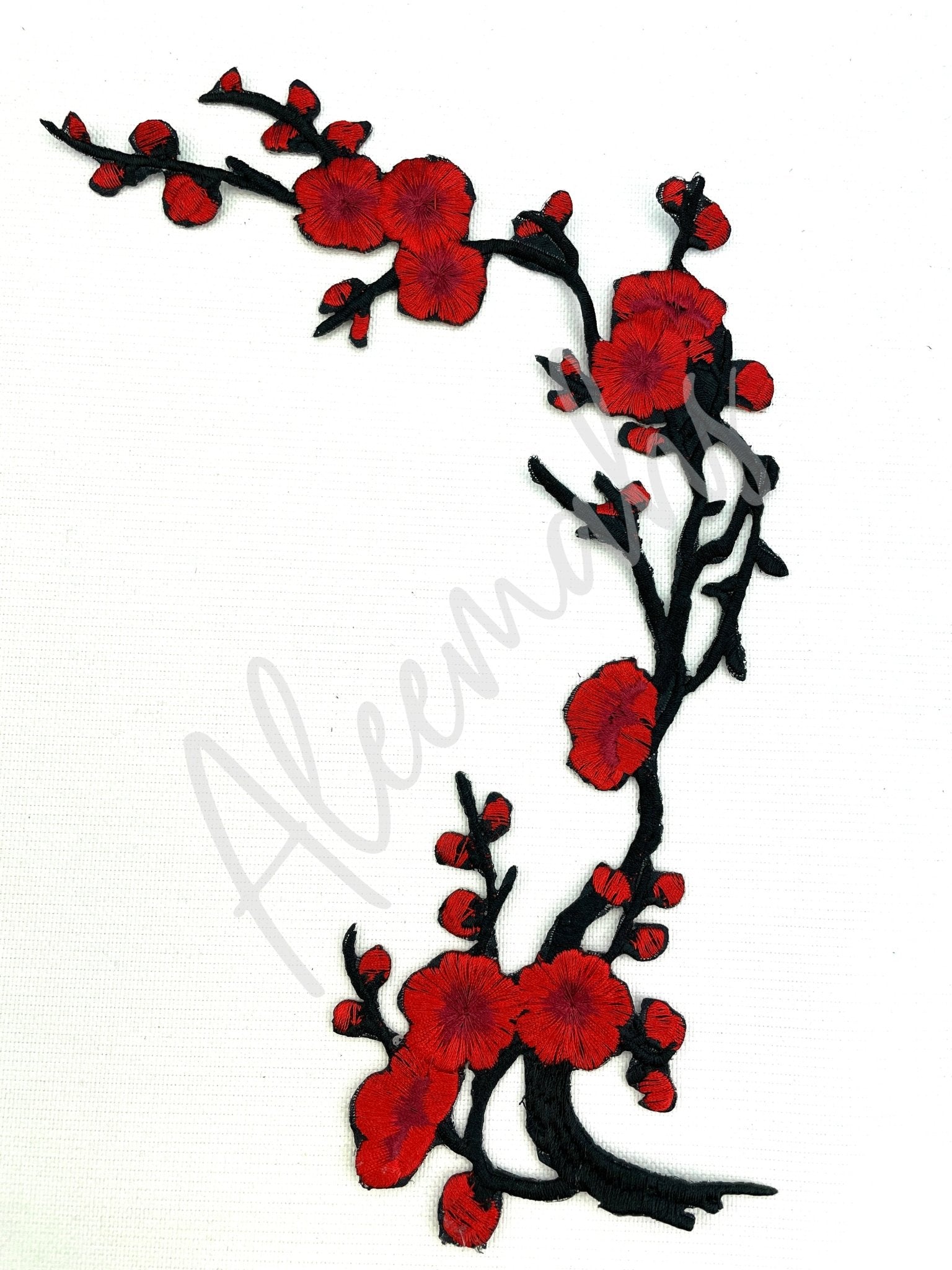 EMB - 032: Red floral spray - Aleemahs