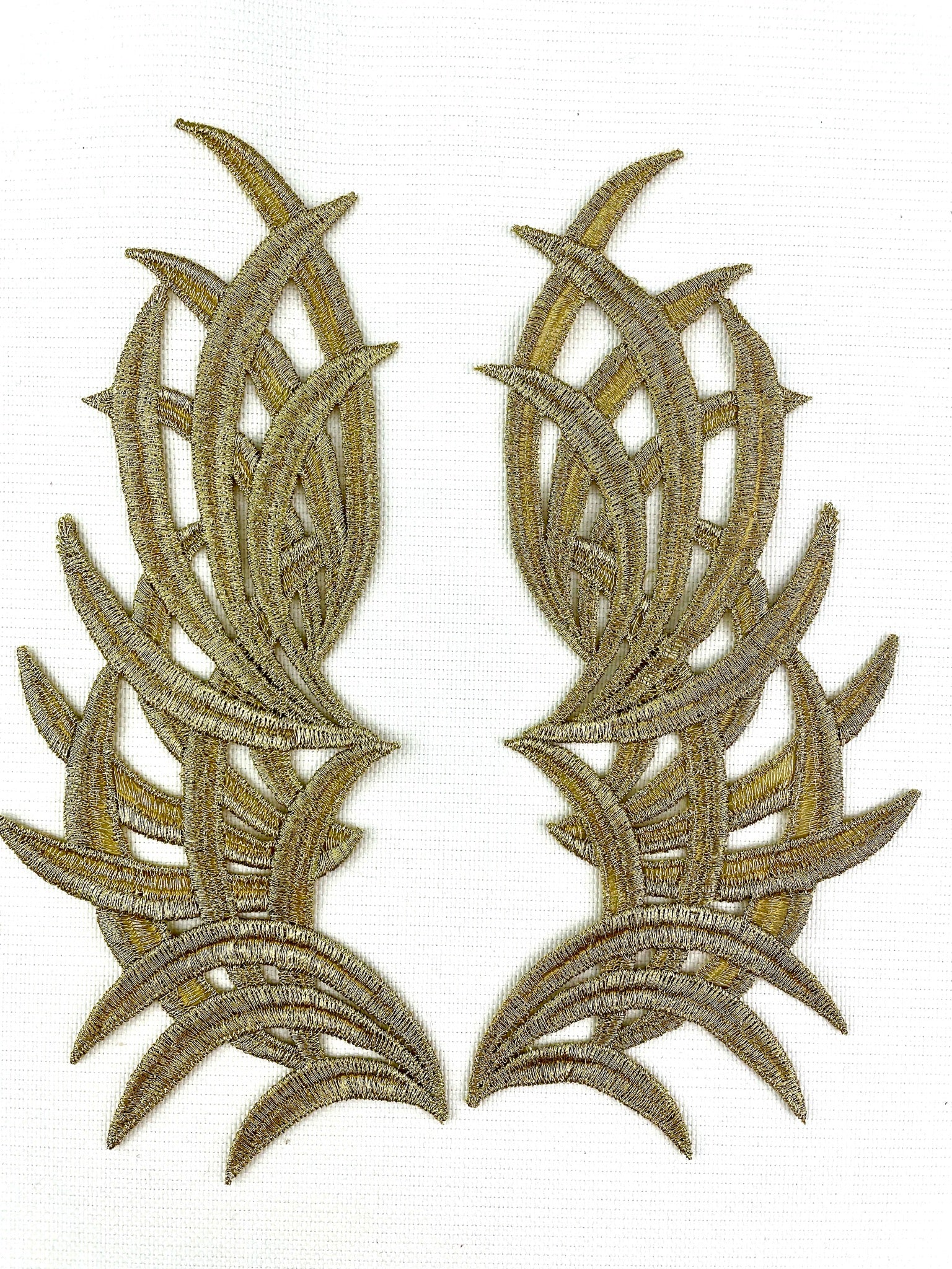 EMB - 033: Embroidered dynamic pair: Gold - Aleemahs