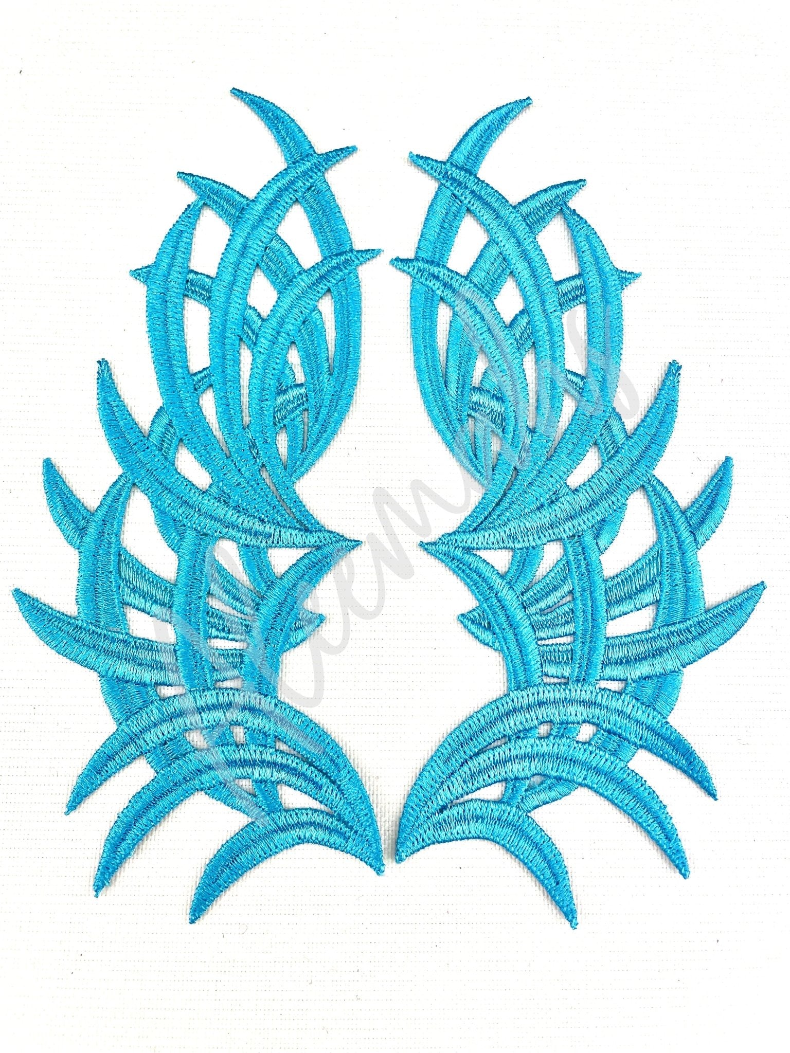EMB - 033: Embroidered dynamic pair: Turquoise - Aleemahs
