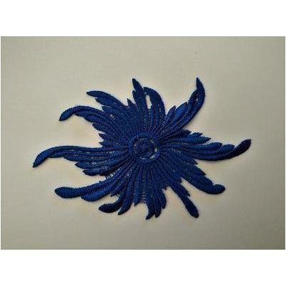 EMB - 034: Embroidered swirl star: Blue - Aleemahs