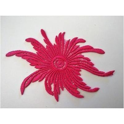 EMB - 034: Embroidered swirl star: Fuchsia - Aleemahs