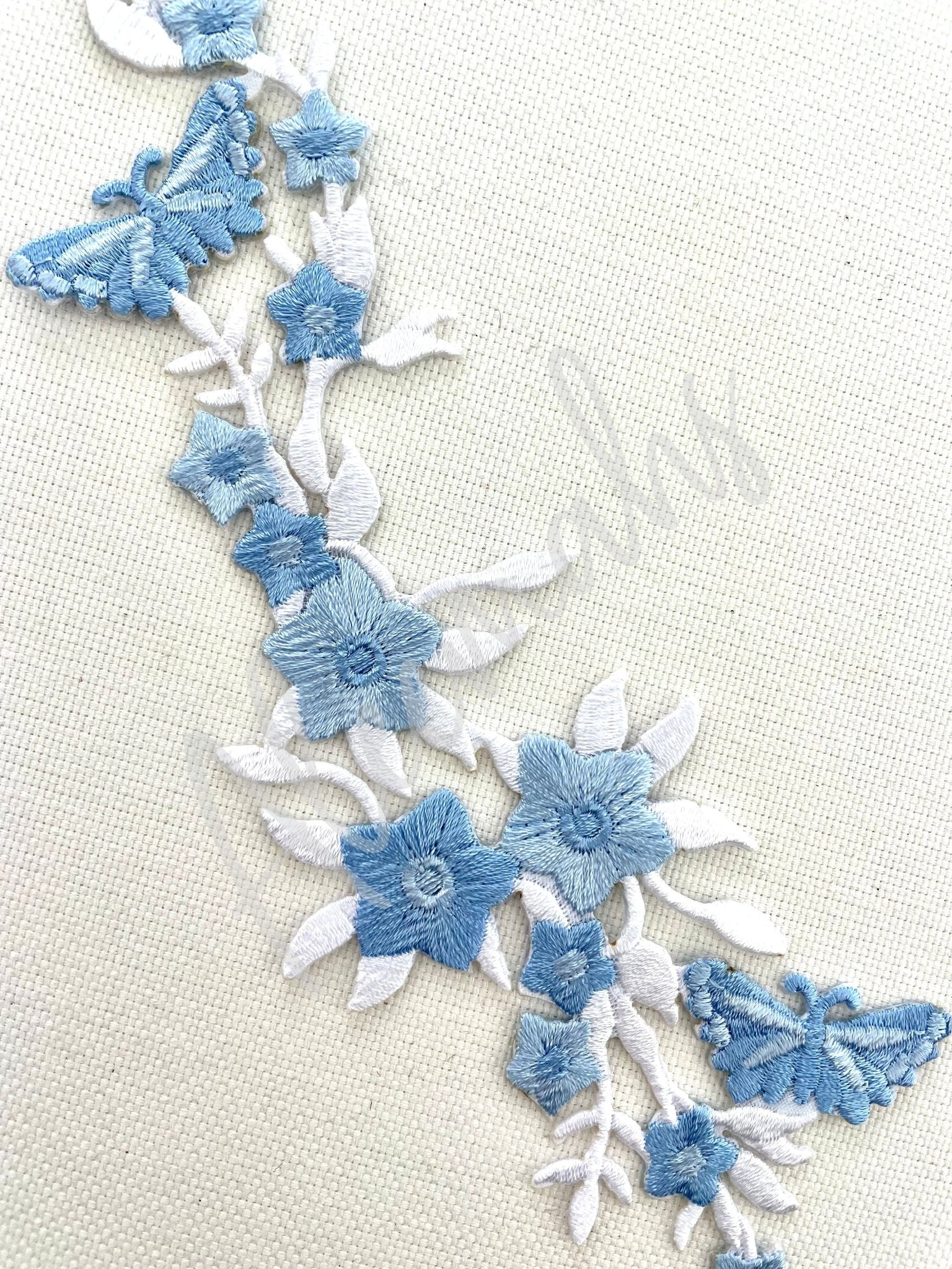 EMB - 1052 Light Blue lace piece - Aleemahs