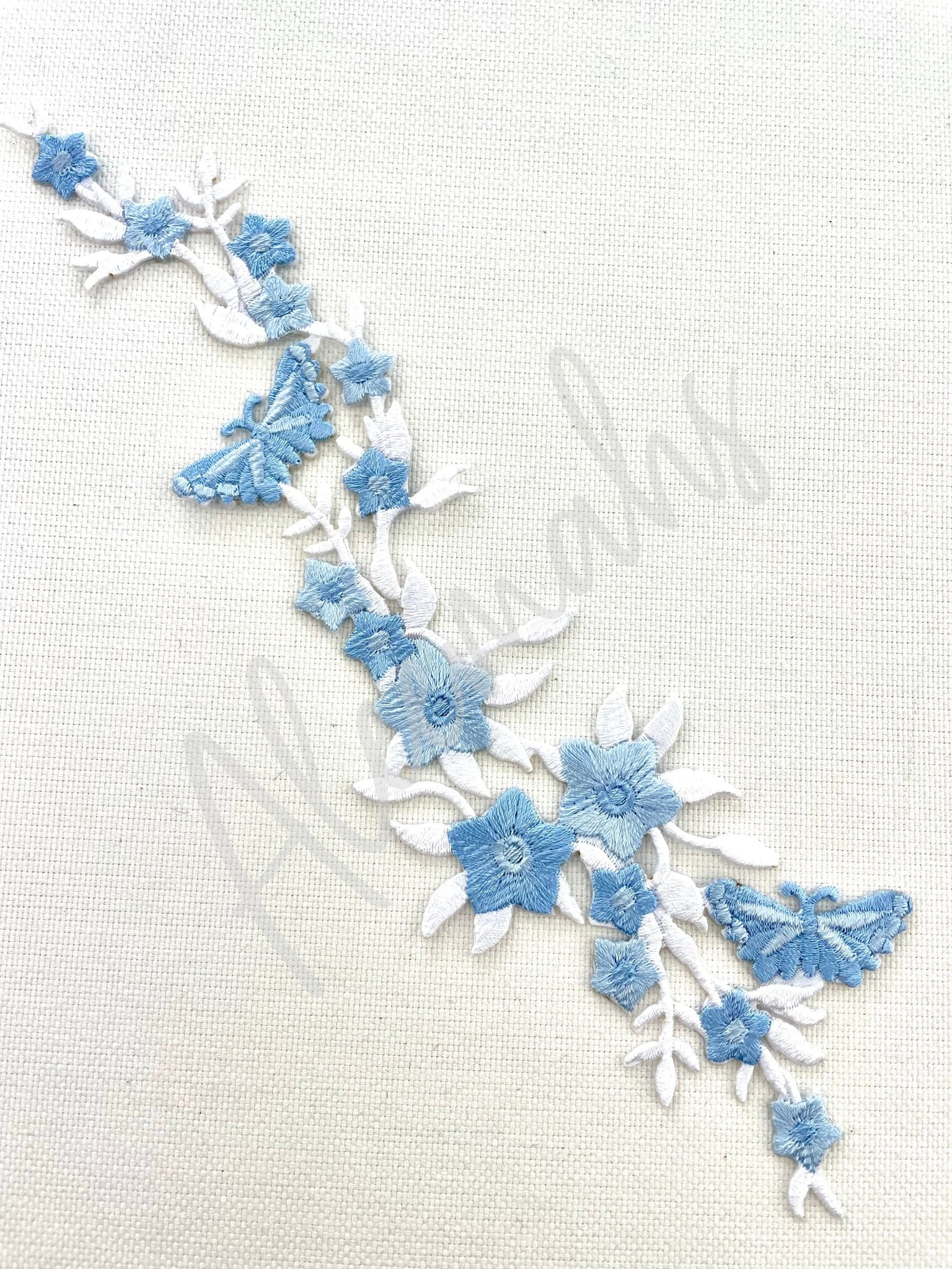 EMB - 1052 Light Blue lace piece - Aleemahs