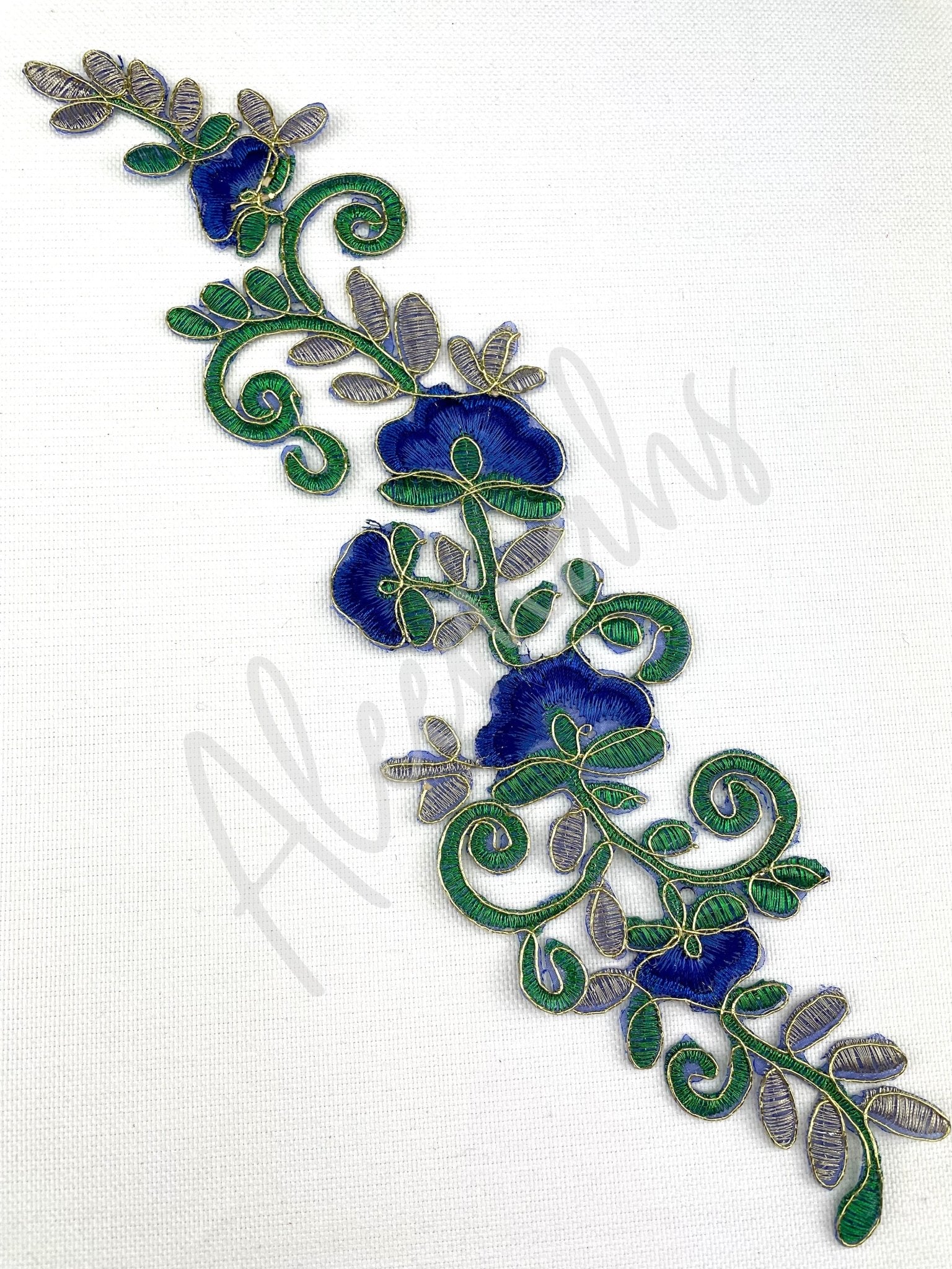 EMB - 1089 Blue embroidered applique - Aleemahs