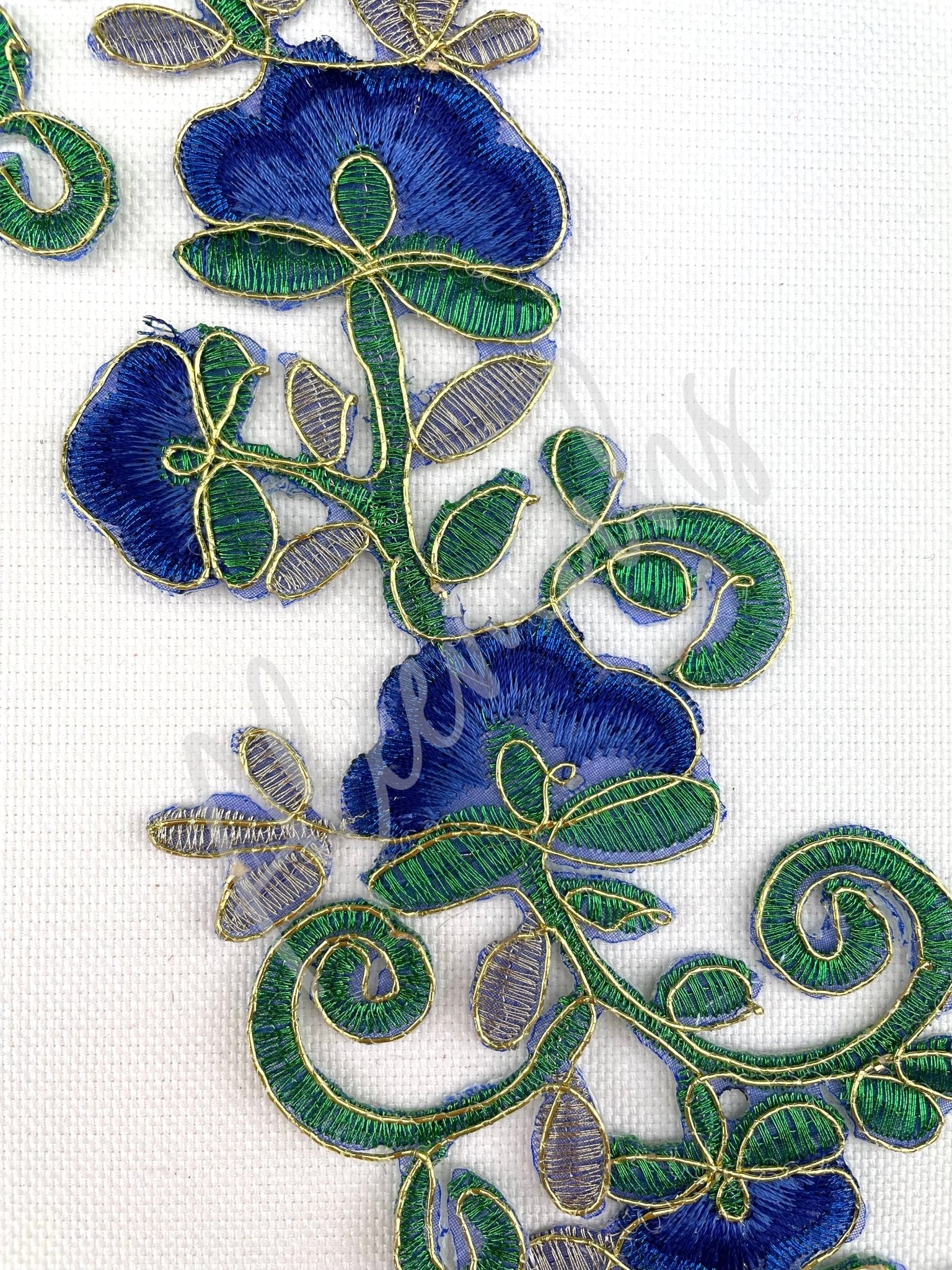 EMB - 1089 Blue embroidered applique - Aleemahs