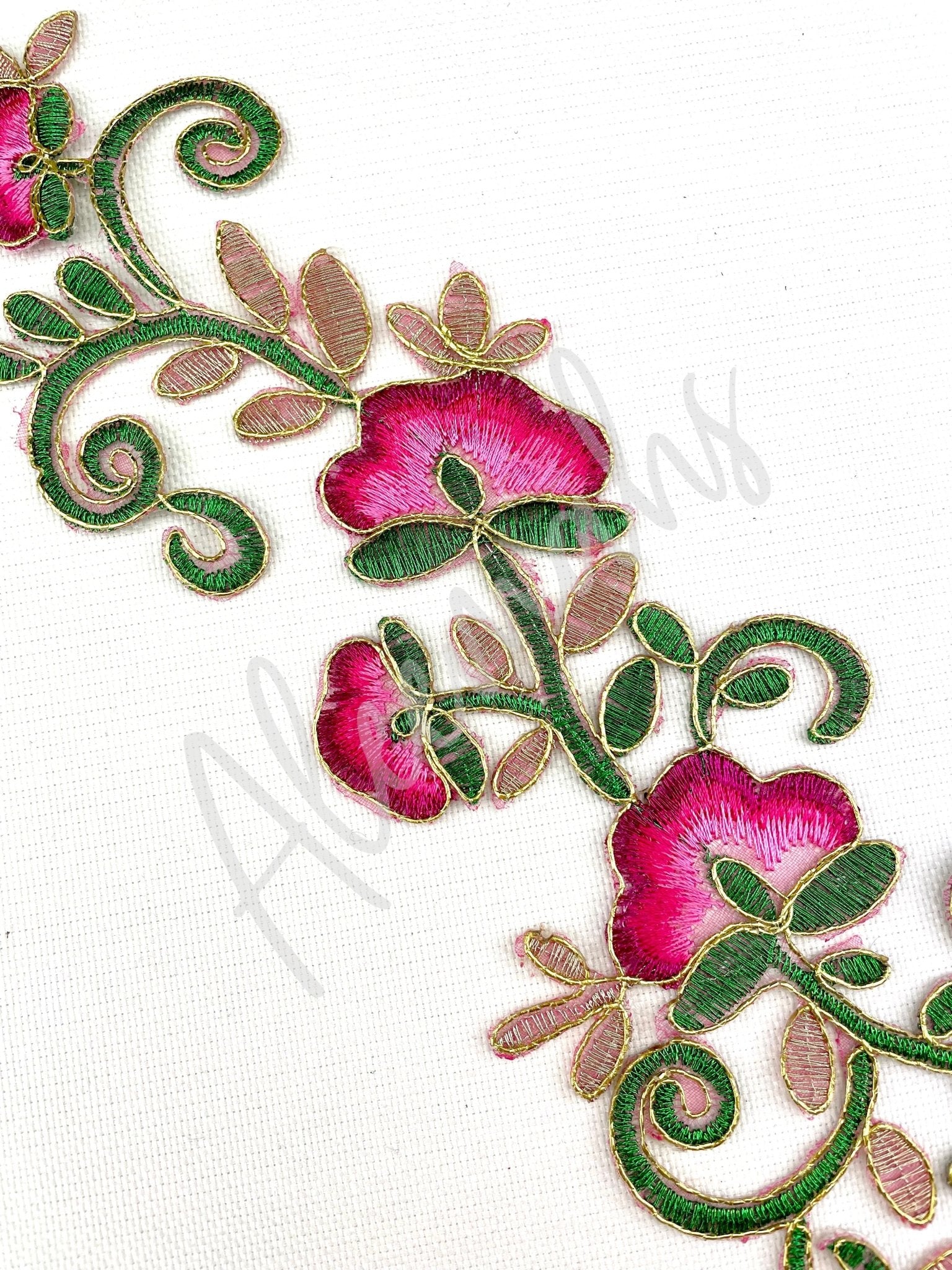 EMB - 1089 Dark Pink embroidered applique - Aleemahs