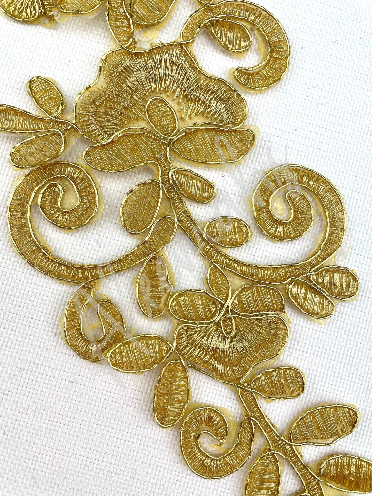 EMB - 1089 Metallic Gold embroidered applique - Aleemahs