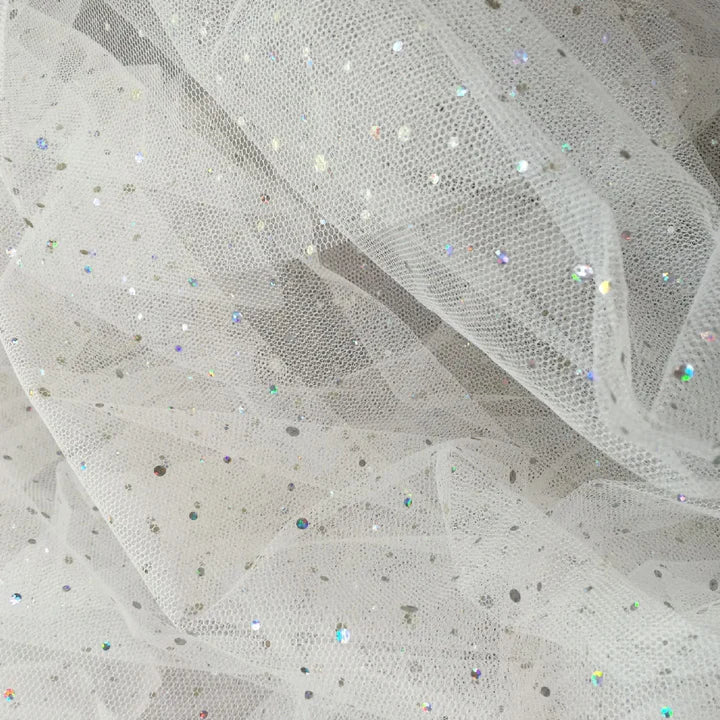 FB - 003 White Sparkle Net - Aleemahs