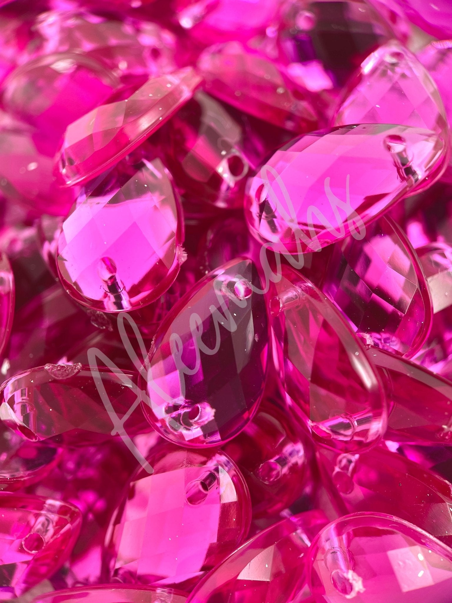 Fuchsia Teardrop Acrylic Jewel - Aleemahs