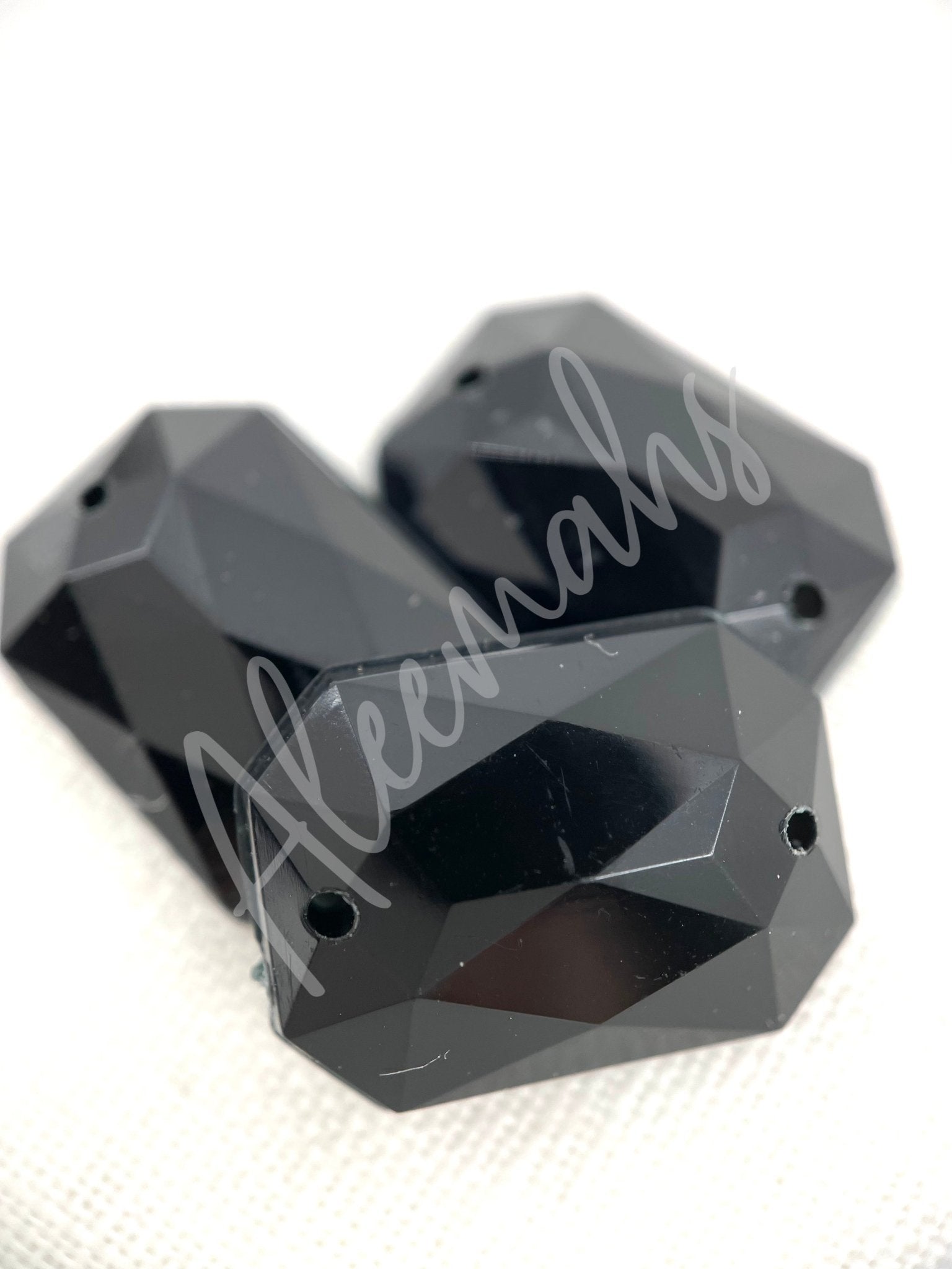 Jet Rectangle Acrylic Jewel - Aleemahs