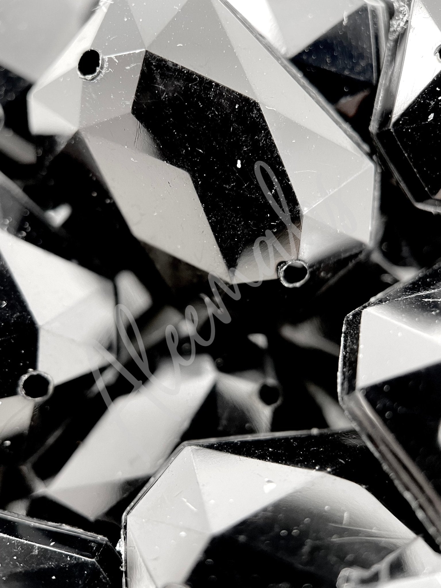 Jet Rectangle Acrylic Jewel - Aleemahs