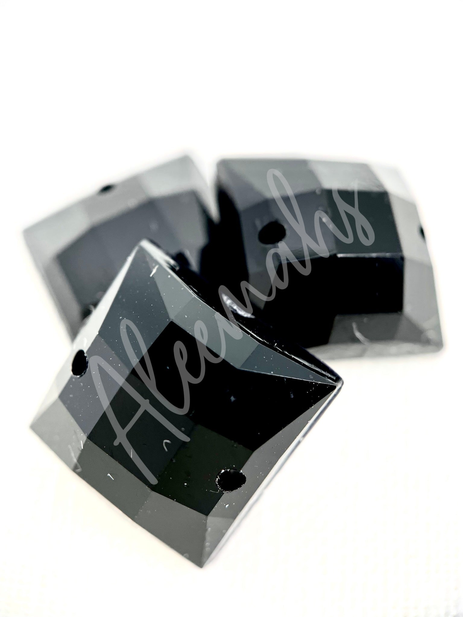 Jet Square 14mm Acrylic Jewel - Aleemahs