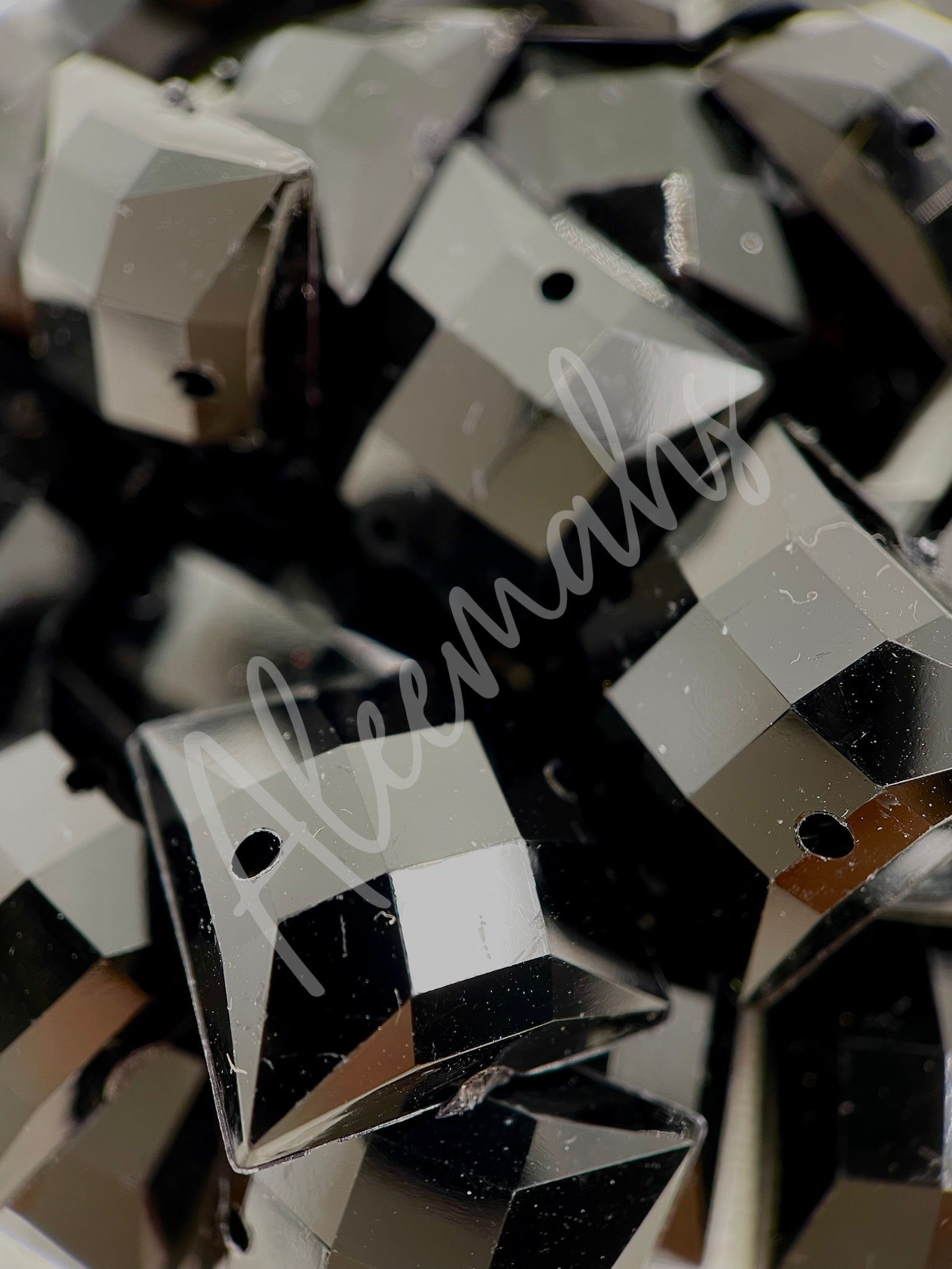 Jet Square 14mm Acrylic Jewel - Aleemahs