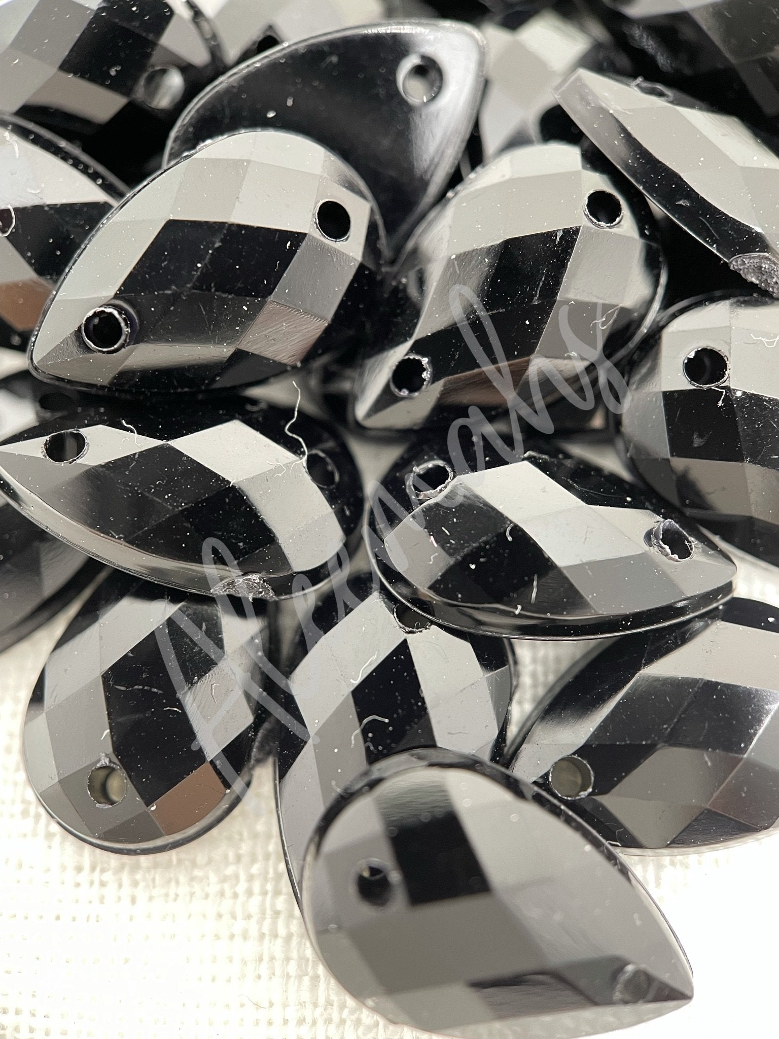 Jet Teardrop Acrylic Jewel - Aleemahs
