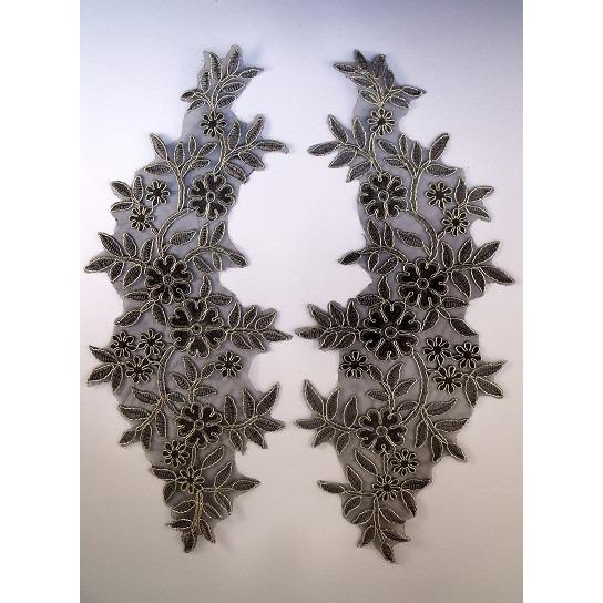 LA - 017 Black, grey and gold lace pair - Aleemahs