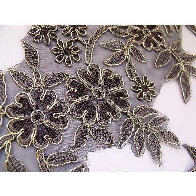 LA - 017 Black, grey and gold lace pair - Aleemahs