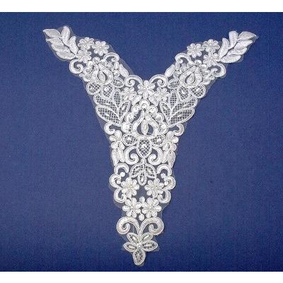 LA - 024: Ivory beaded lace neckline - Aleemahs