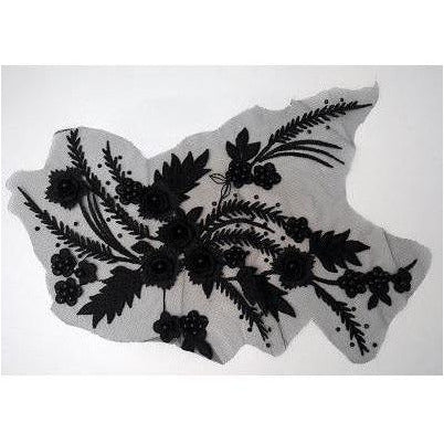 LA - 026: Black beaded lace pair - Aleemahs