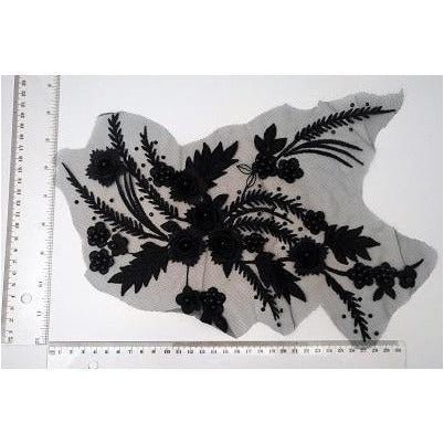 LA - 026: Black beaded lace pair - Aleemahs