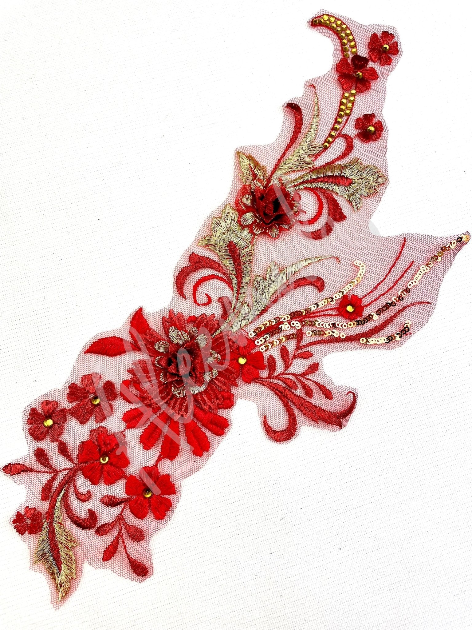 LA - 034: Red and Gold flower spray - Aleemahs