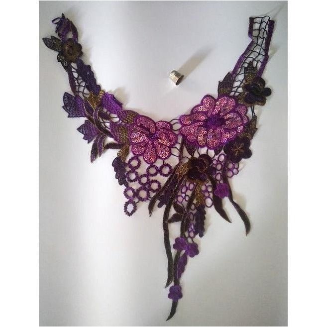 LA - 038: Purple and lilac sequined neckline - Aleemahs