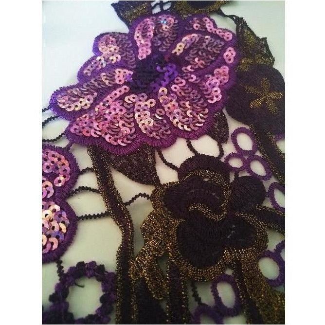 LA - 038: Purple and lilac sequined neckline - Aleemahs