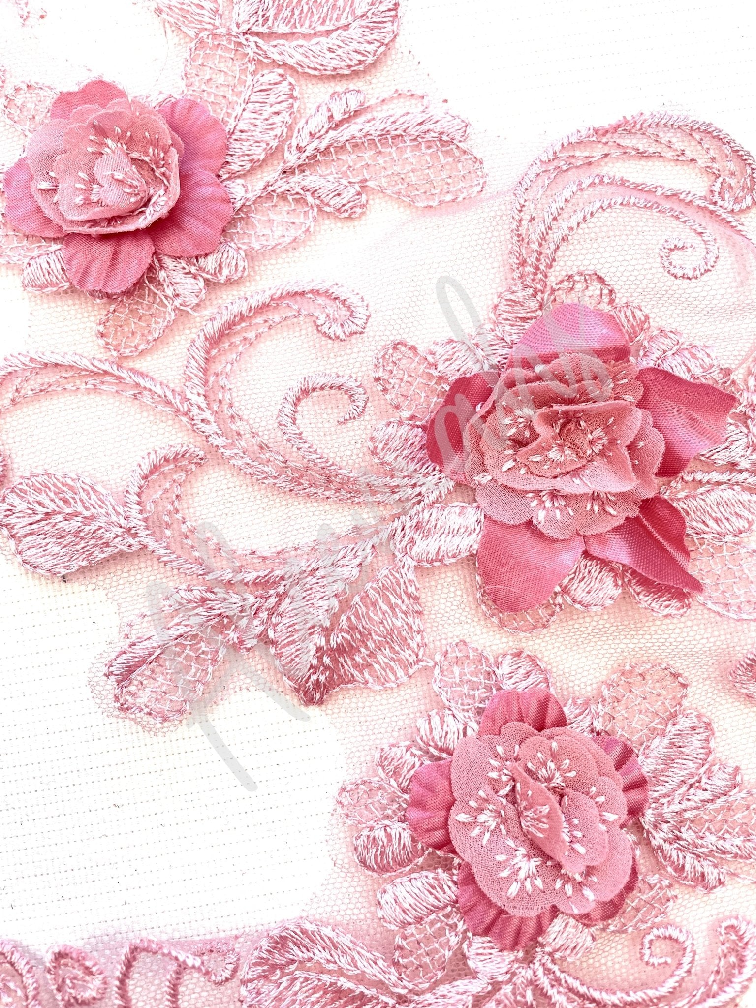 LA - 047:Floral and swirl pair - Pink - Aleemahs
