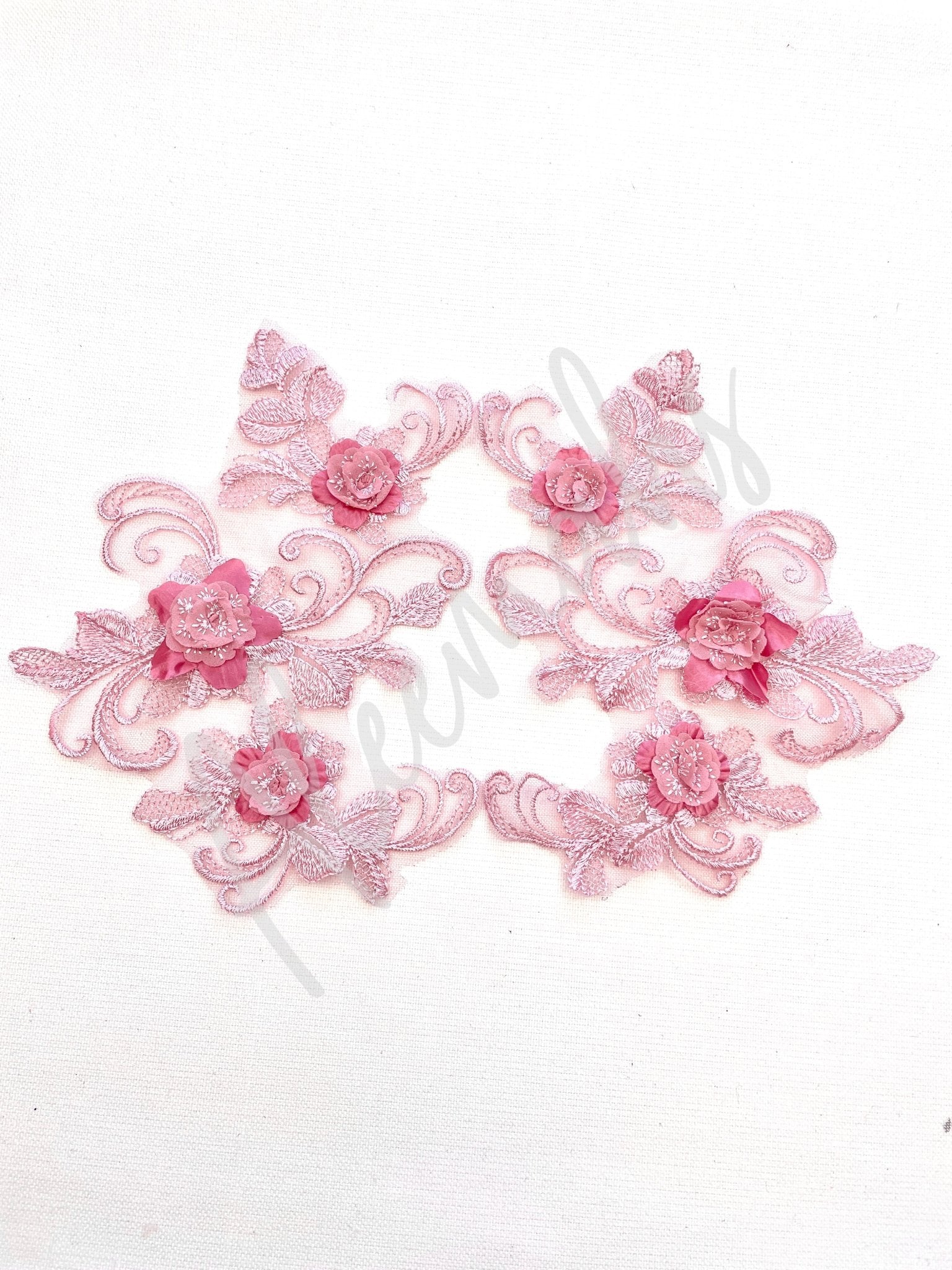 LA - 047:Floral and swirl pair - Pink - Aleemahs