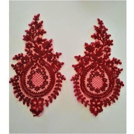 LA - 049: Dark red lace pair - Aleemahs