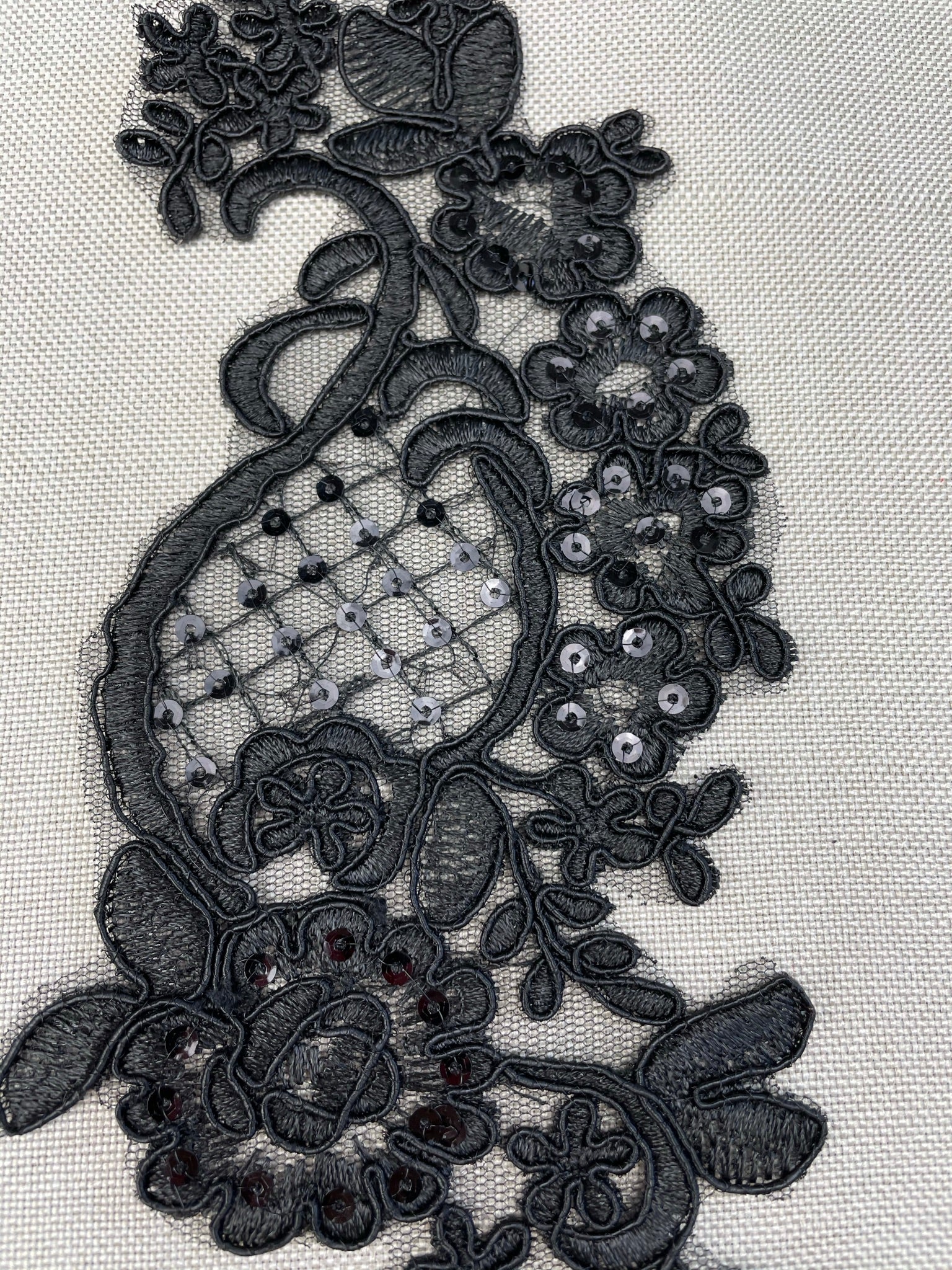 LA - 051: Black with sequin lace pair - Aleemahs