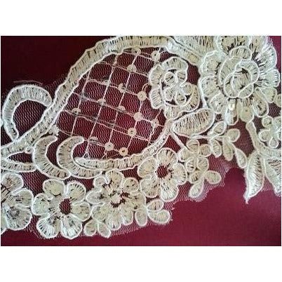 LA - 051: Off white with sequin lace pair - Aleemahs