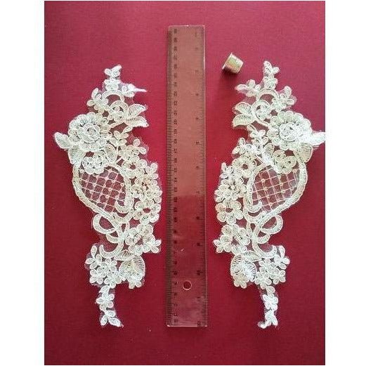 LA - 051: Off white with sequin lace pair - Aleemahs