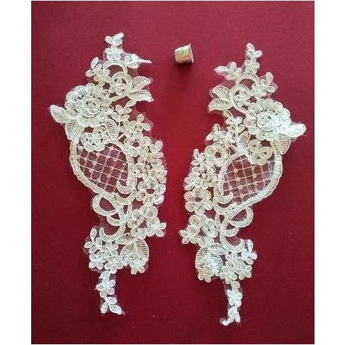 LA - 051: Off white with sequin lace pair - Aleemahs