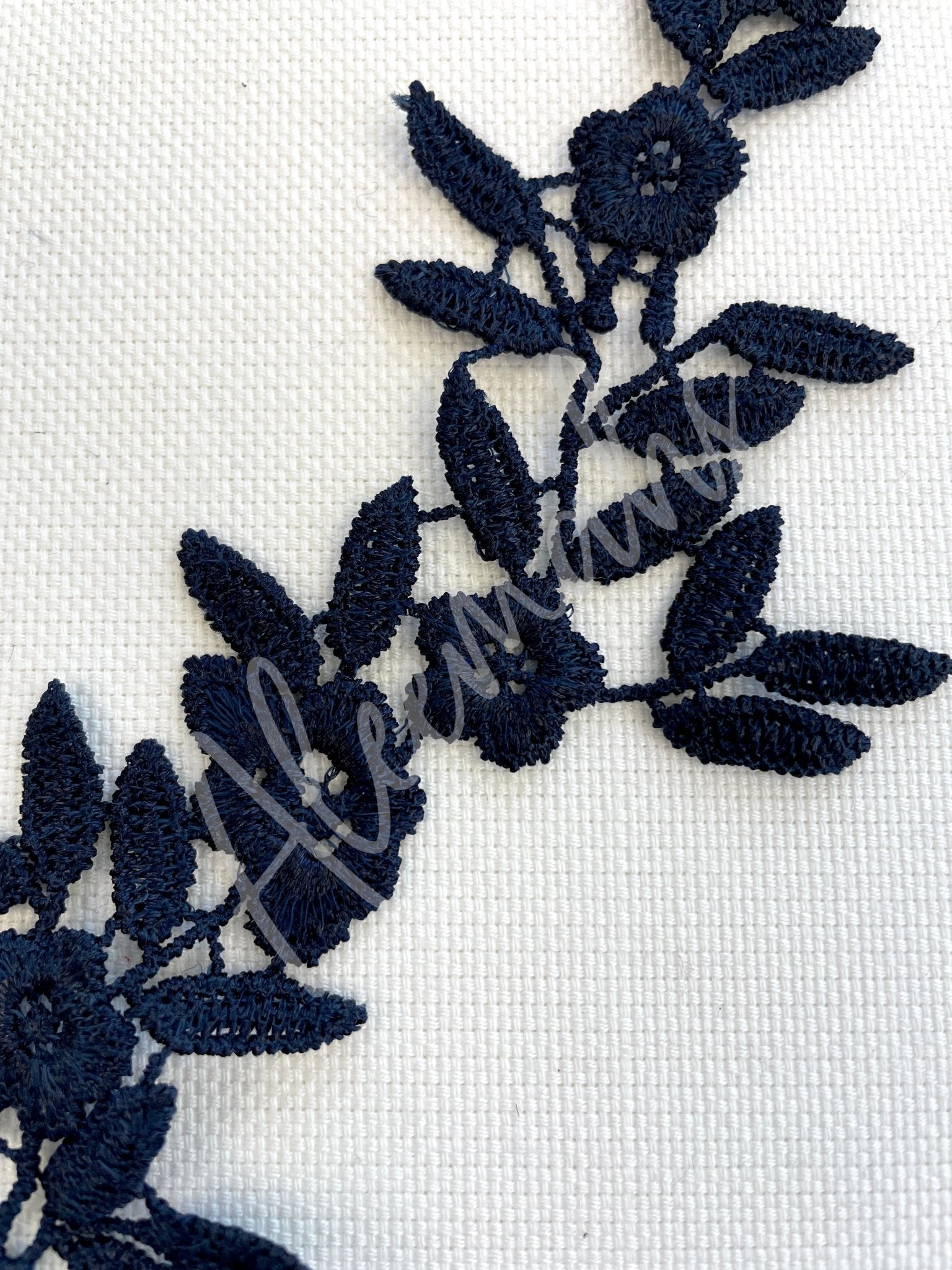 LA - 057: Dark Navy long floral pair - Aleemahs