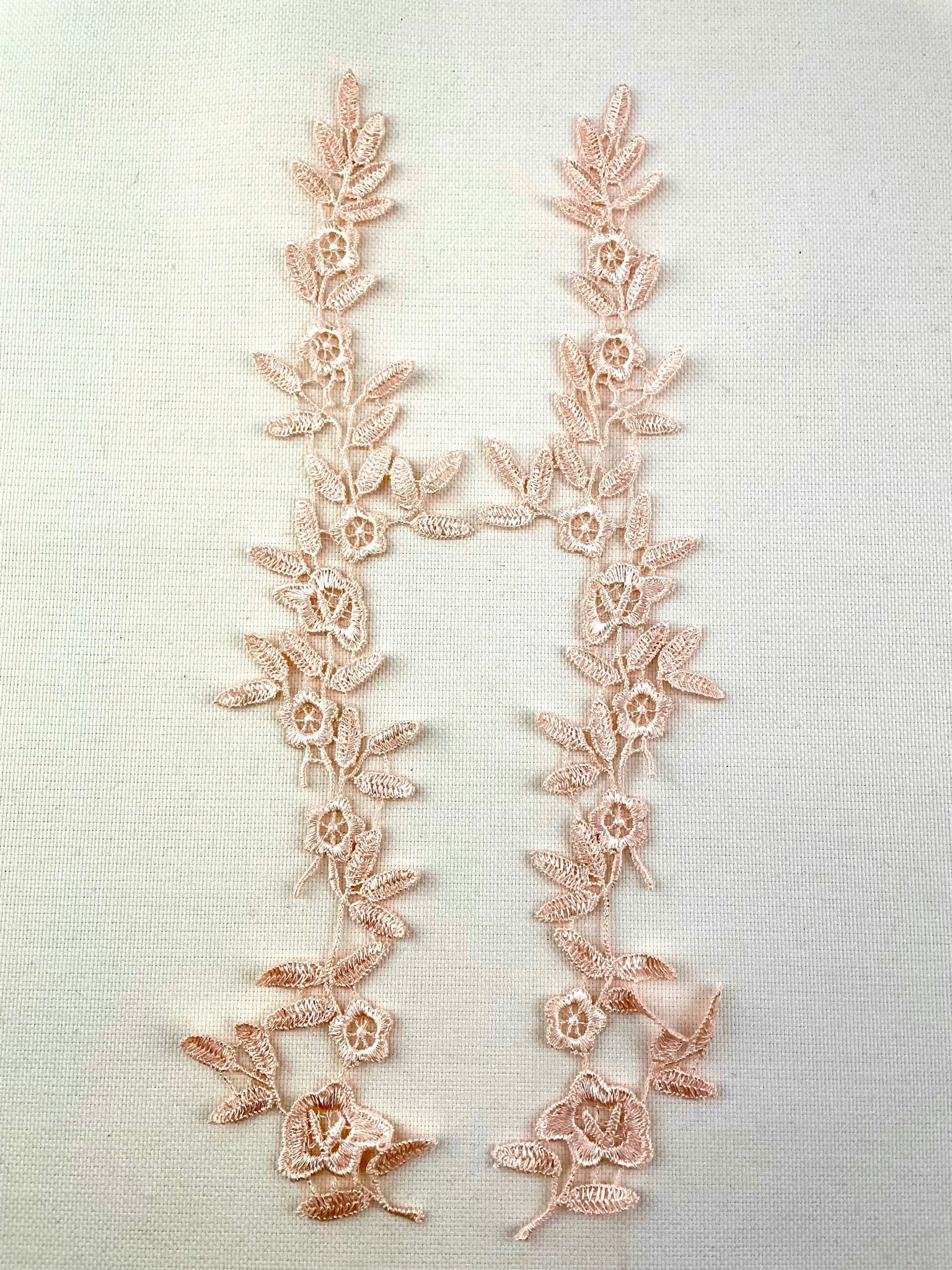 LA - 057: Peach long floral pair - Aleemahs