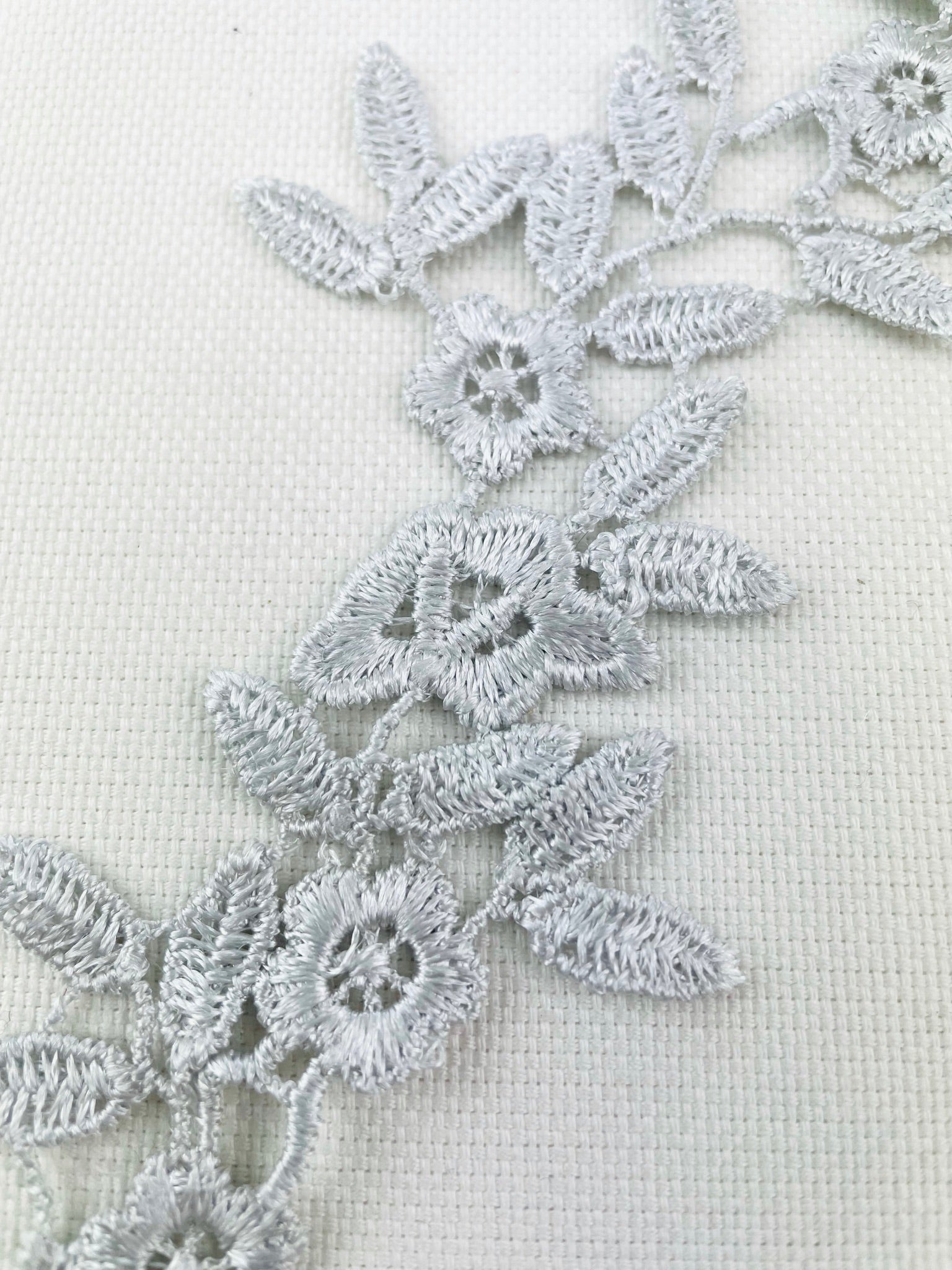 LA - 057: Silver/Grey long floral pair - Aleemahs