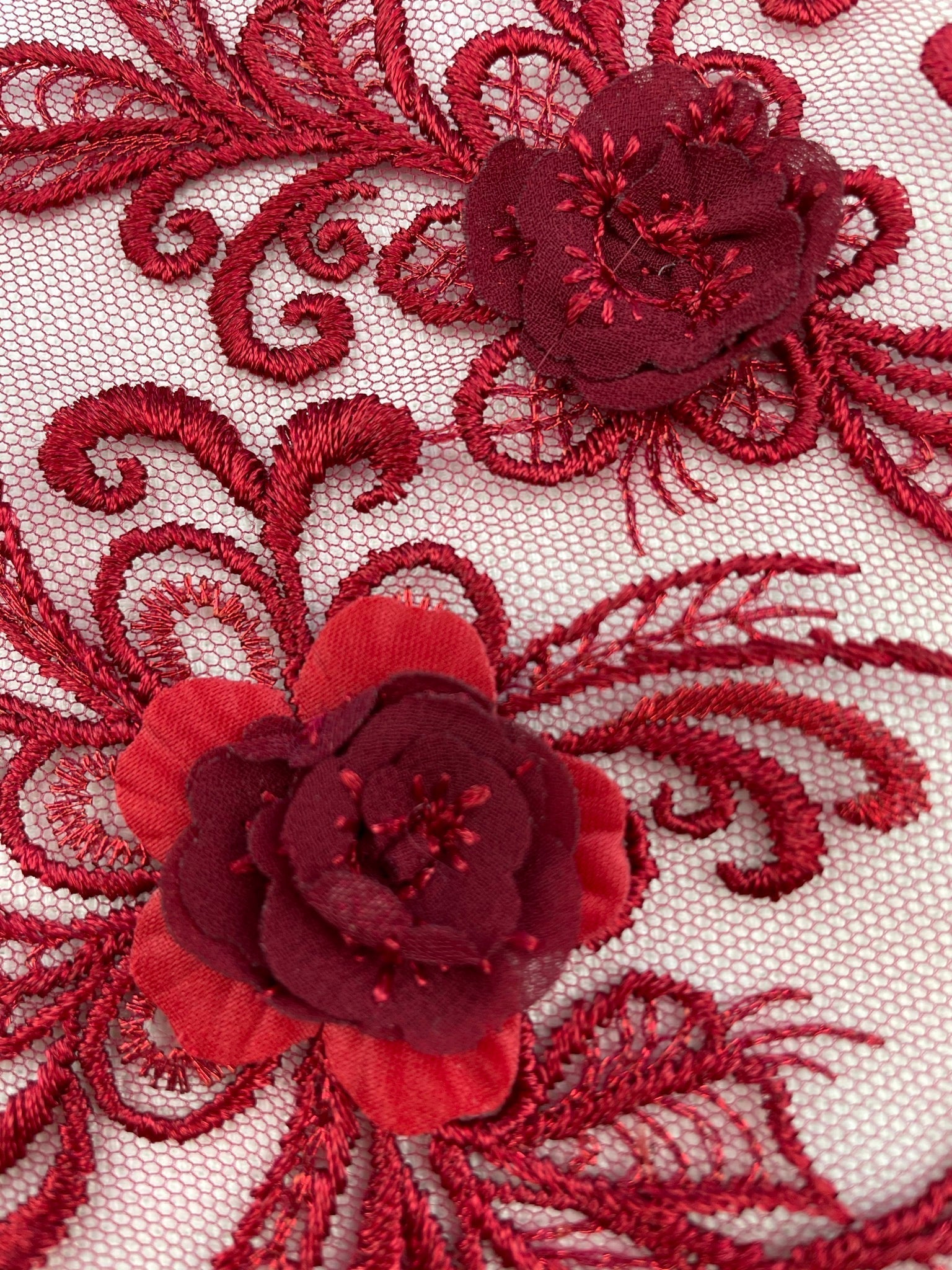 LA - 060: Dark Red floral pair - Aleemahs