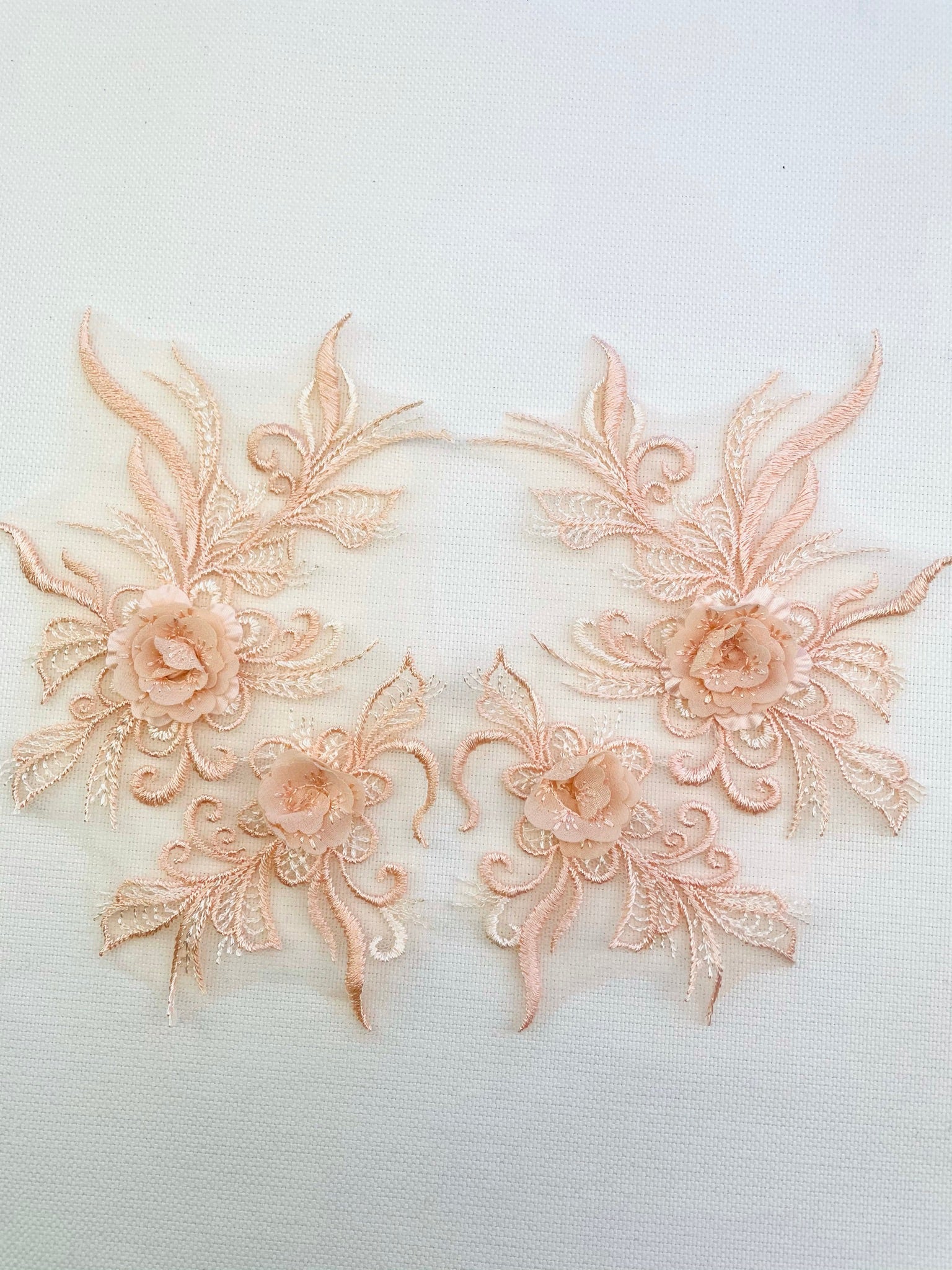 LA - 060: Light apricot floral pair - Aleemahs