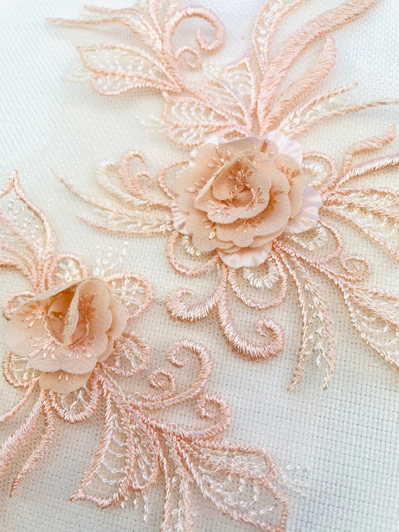 LA - 060: Light apricot floral pair - Aleemahs