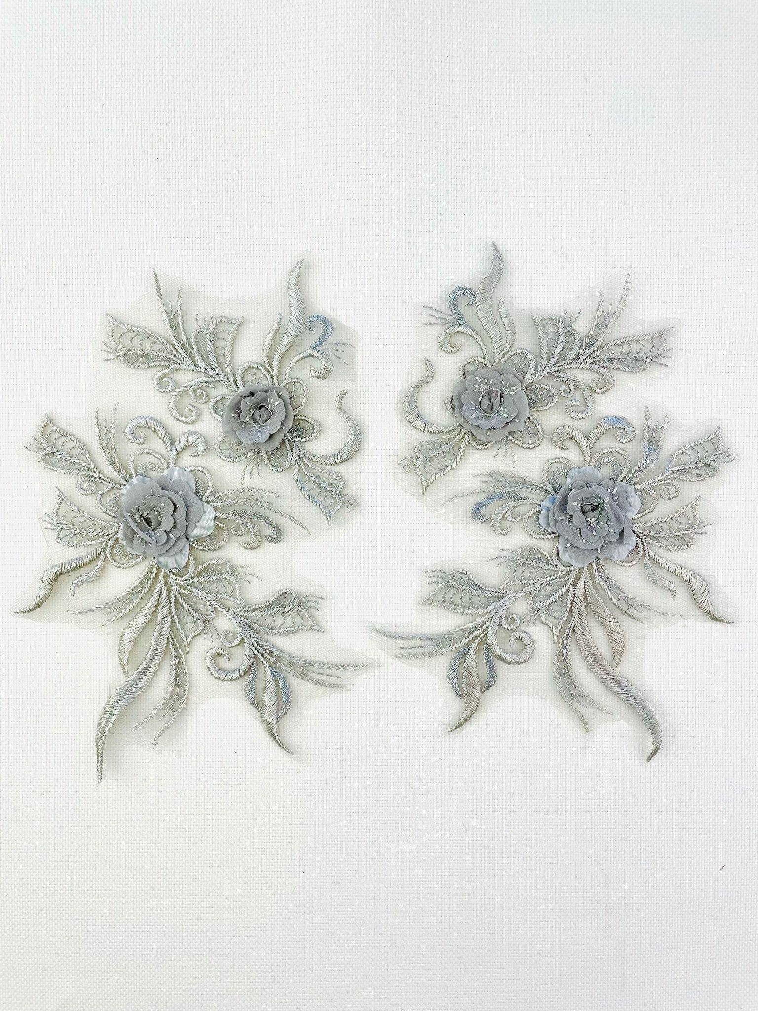 LA - 060: Silver / Grey floral pair - Aleemahs
