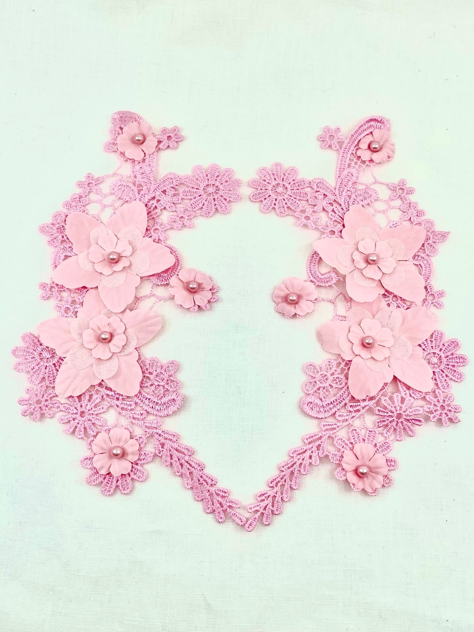 LA - 1013 Pink applique pair with pearls - Aleemahs