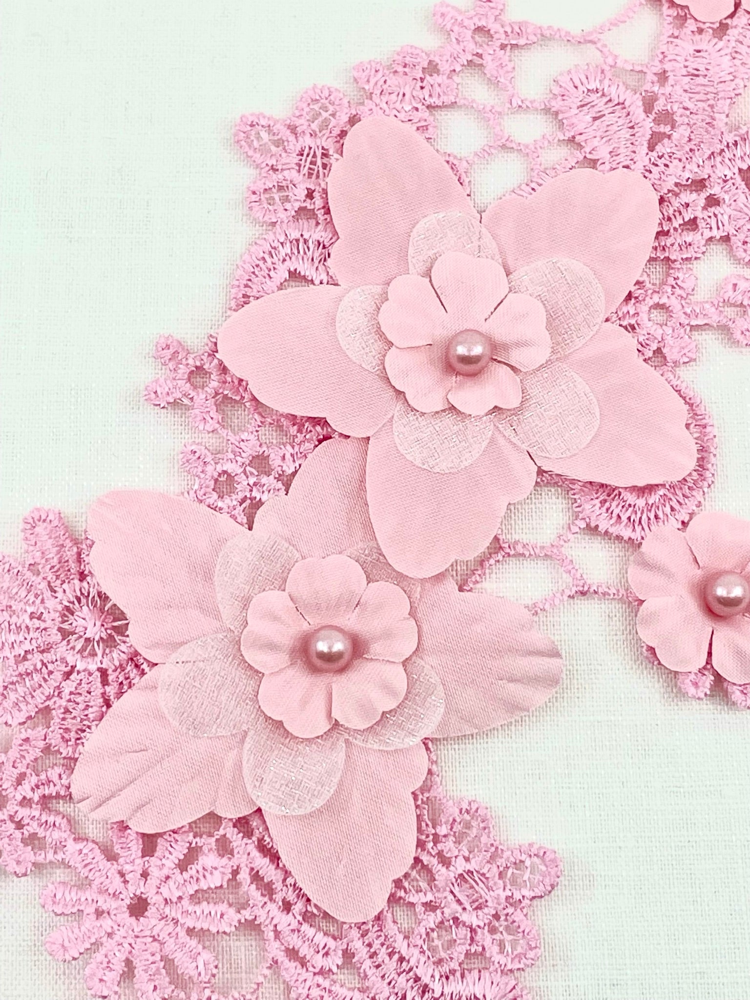 LA - 1013 Pink applique pair with pearls - Aleemahs