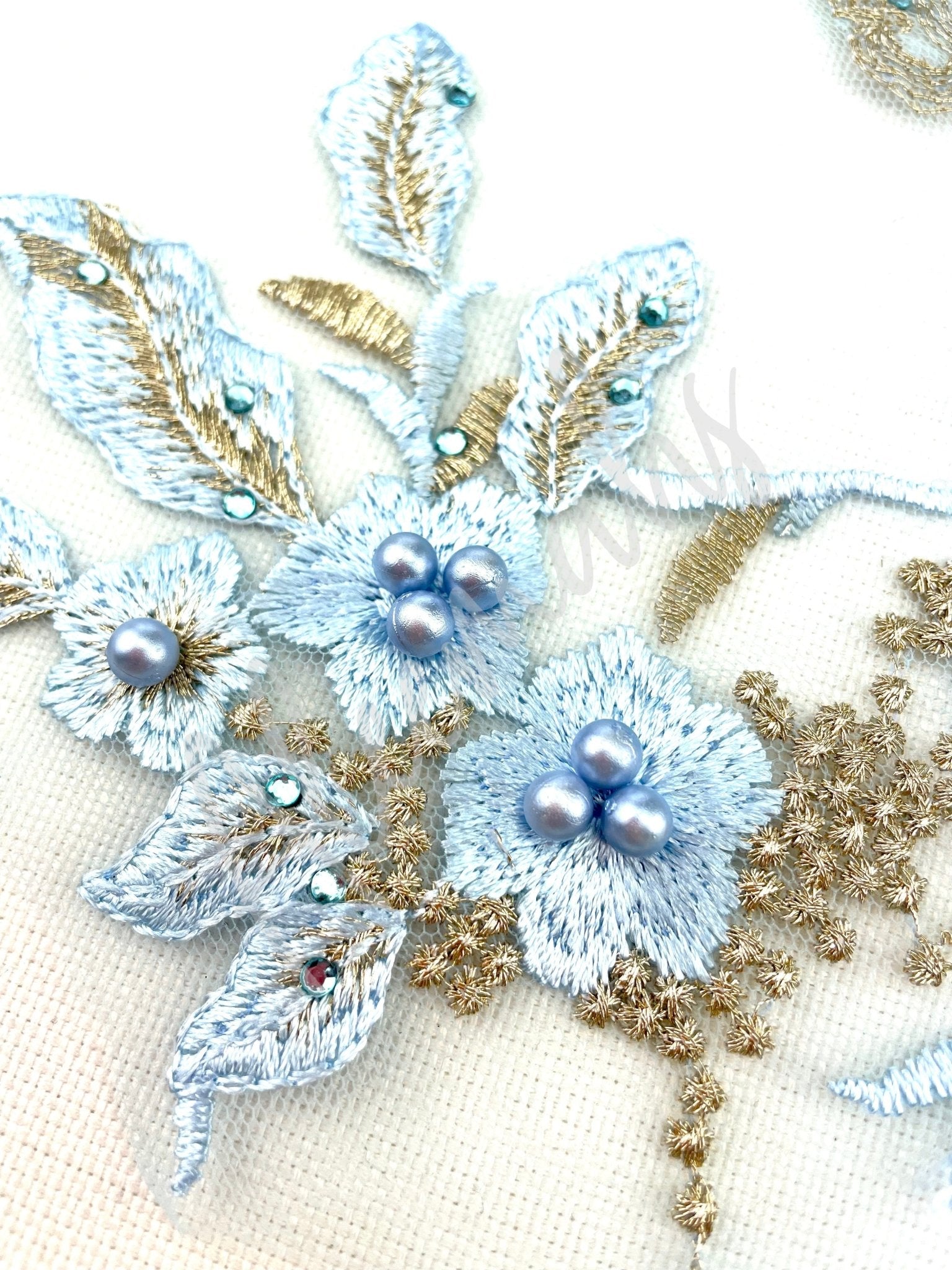 LA - 1071 Light Blue lace piece - Aleemahs
