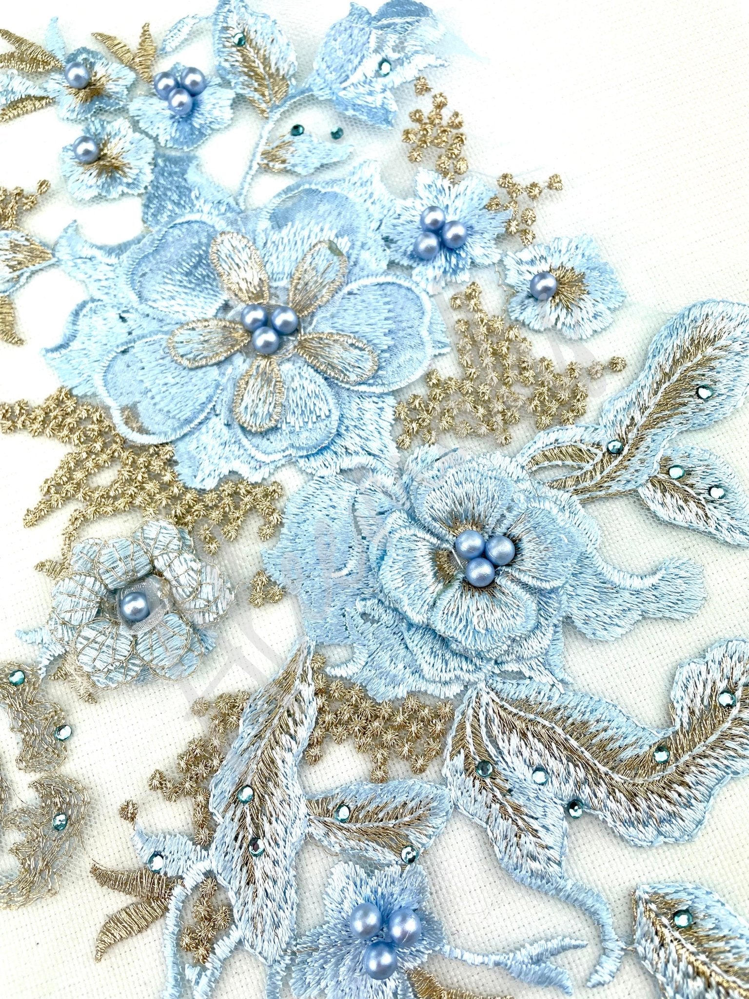LA - 1071 Light Blue lace piece - Aleemahs