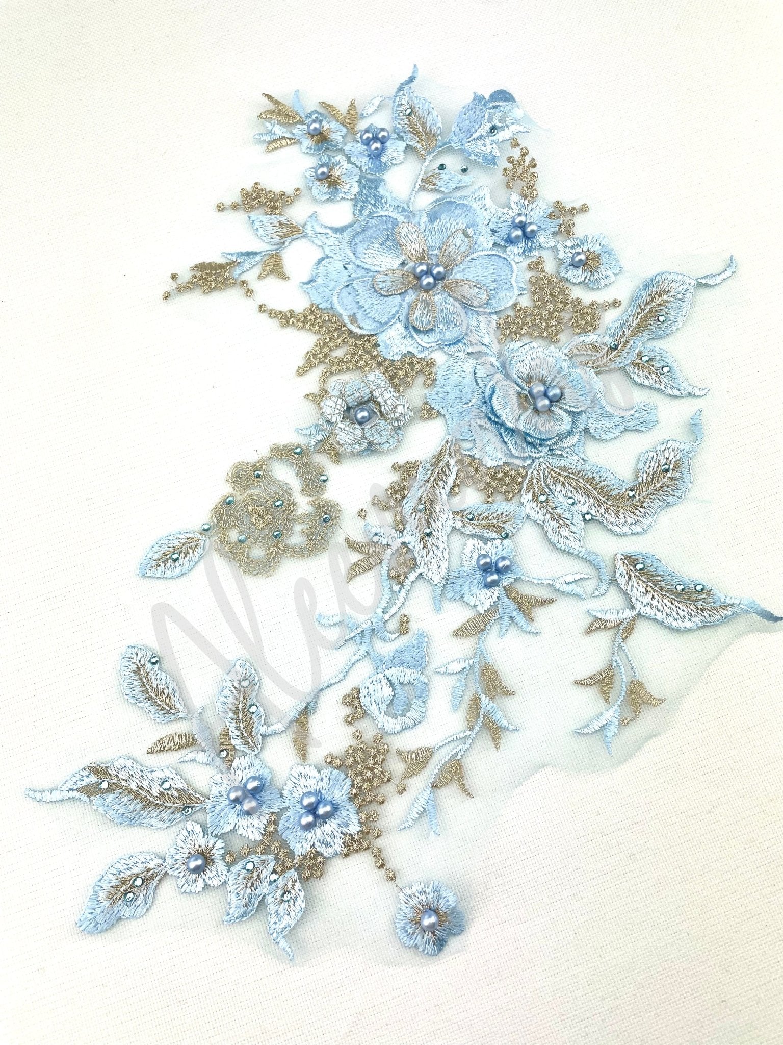LA - 1071 Light Blue lace piece - Aleemahs
