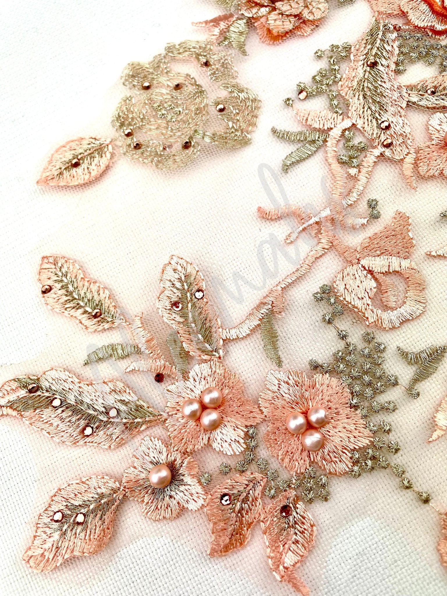 LA - 1071 Peach lace piece - Aleemahs