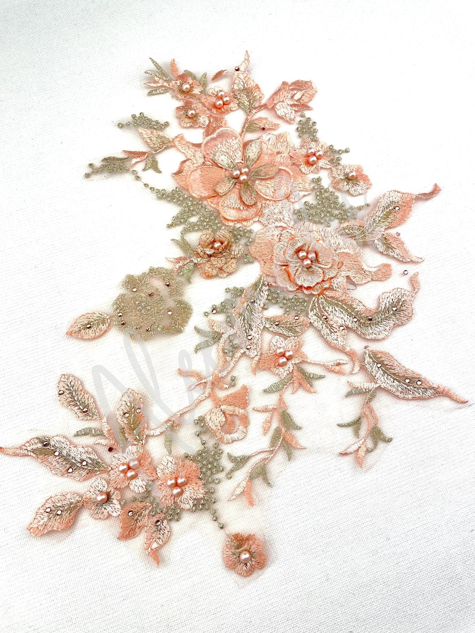 LA - 1071 Peach lace piece - Aleemahs